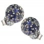 Graduating Blue Sapphire Ombre Ball Earrings 925 Sterling Silver Earrings (2ct tw) SKU: 1834-925