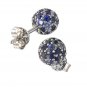 Graduating Blue Sapphire Ombre Ball Earrings 925 Sterling Silver Earrings (2ct tw) SKU: 1834-925