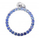 Blue Sapphire Ombre Circle Pendant 925 Sterling Silver (1.2ct tw) SKU: 335-BS-925