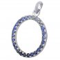 Blue Sapphire Ombre Circle Pendant 925 Sterling Silver (1.2ct tw) SKU: 335-BS-925