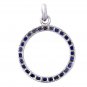 Blue Sapphire Ombre Circle Pendant 925 Sterling Silver (1.2ct tw) SKU: 335-BS-925