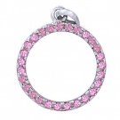 Pink Sapphire Circle Pendant 925 Sterling Silver (1.2ct tw) SKU: 335-PS-925