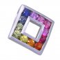 Rainbow Sapphire Square Pendant 925 Sterling Silver (2ct tw) SKU: 1603-925
