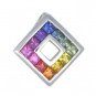 Rainbow Sapphire Square Pendant 14K White Gold (2ct tw) SKU: 1603-14K-WG