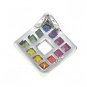 Rainbow Sapphire Square Pendant 14K White Gold (2ct tw) SKU: 1603-14K-WG