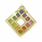 Rainbow Sapphire Square Pendant 14K Yellow Gold (2ct tw) SKU: 1603-14K-YG