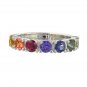 Rainbow Sapphire Engagement Ring 14K White Gold (1.5ct tw) SKU: 1820-14K-WG
