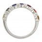 Rainbow Sapphire Engagement Ring 14K White Gold (1.5ct tw) SKU: 1820-14K-WG