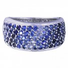 5 Row Graduating Blue Sapphire Ombre Ring 925 Sterling Silver Ring (3.5ct tw) SKU: 1835-5 row