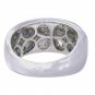 5 Row Graduating Blue Sapphire Ombre Ring 925 Sterling Silver Ring (3.5ct tw) SKU: 1835-5 row