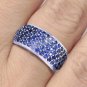 5 Row Graduating Blue Sapphire Ombre Ring 925 Sterling Silver Ring (3.5ct tw) SKU: 1835-5 row