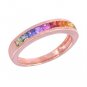 Rainbow Sapphire Half Eternity Band Ring 18K Rose Gold (3/4ct tw) SKU: 891-18K-PG