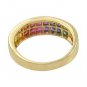 Rainbow Sapphire & Diamond Invisible Set Ring 14K Yellow Gold (2.02ct tw) SKU: 435-14K-YG