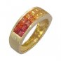 Sunset Sapphire & Diamond Invisible Set Ring 14K Yellow Gold (2.02ct tw) SKU: 1471-14K-YG