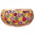 Rainbow Sapphire Multi Color Dome Ring 14K Pink Gold (6.3ct tw) SKU:	1619