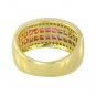 Rainbow Sapphire & Diamond Invisible Set Band Ring 14K Yellow Gold (4.3ct tw) SKU: 1532-14K-YG