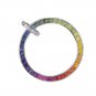 Rainbow Sapphire & Diamond X-Large Circle Pendant 14K White Gold (5.5ct tw)