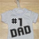 #1 Dad Mini T-Shirt With Hanger (White)