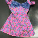 1992 1993 Mattel Barbie Fashion Finds Outfit "B" Label Pink Denim Print Dress