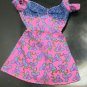 1992 1993 Mattel Barbie Fashion Finds Outfit "B" Label Pink Denim Print Dress