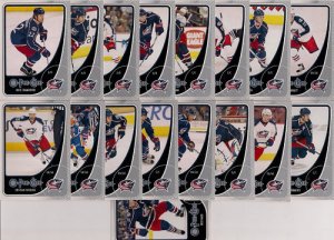 10-11 OPC Columbus Blue Jackets Base Team Set 17-Cards