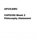 CHFD350 Week 2 Philosophy Statement CHFD350 Week 2 Philosophy Statement