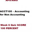 ACCT105 Week 6 Quiz SCORE 100 PERCENT