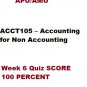 ACCT105 Week 6 Quiz SCORE 100 PERCENT