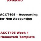 ACCT105 Week 1 Homework Template SCORE 90 PERCENT
