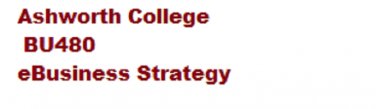 Ashworth Semester Exam BU48S  eBusiness Strategy