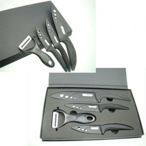 3" + 4"+ 6"+ Peeler inch Ultra Sharp Kitchen Ceramic Cutlery Knives set Black