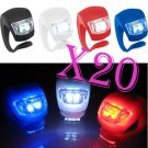 20Pcs Bike Bicycle LED Frog Front flashing Light lamp Waterproof Silicone BLUE