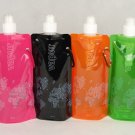 1pcs New Multicolor Collapsible Foldable Reusable Water Bottles Ice Bag ORANGE