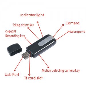 8GB Spy Cam Camera DVR Hidden Motion Detection USB VIDEO Mini U8 720 x 480