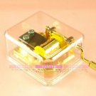 Transparent Gold-Plate Boutique Hand Crank Music Box 《Canon》New