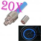 20Pcs New Bike Bicycle Cycling Tire Wheel Valve Cap Lamp Light Flashlights BLUE