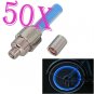 50Pcs New Bike Bicycle Cycling Tire Wheel Valve Cap Lamp Light Flashlights BLUE