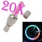 20Pcs New Bike Bicycle Cycling Tire Wheel Valve Cap Lamp Light Flashlights PINK