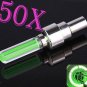 50Pcs New Bike Bicycle Cycling Tire Wheel Valve Cap Lamp Light Flashlights GREEN