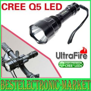 New UltraFire CREE C8 Q5 350LM Camping LED Flashlight Torch Light 350 Lumens