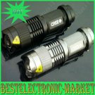 2PCS CREE Q5 WC LED 300 Lumens LM Torch Flashlight Lamp 3 Modes Black + Silver