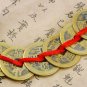 FENG SHUI FORTUNE 6 COIN RED TASSEL i Ching Ru Yi Luck Prosperit