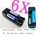 6Pcs Super RCR123A Lithium NI-MH AA AAA 18650 Battery Smart Charger Freeshipping