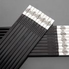 10 pairs silver head high grade Africa Ebony wood Chinese chopsticks Seaweed
