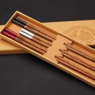 3 pairs Natural China Wenge wood,Asia chicken-wing chopsticks FuXing GaoZhao