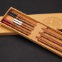 3 pairs Natural China Wenge wood,Asia chicken-wing chopsticks FuXing GaoZhao