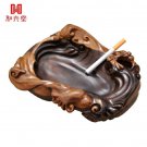 China Hand-carved Ebony wood ashtray " Da Lang Tao Sha " exquisite art