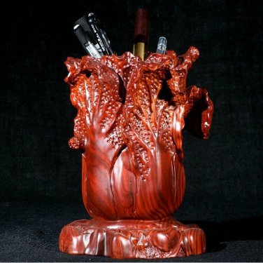 China Hand-carved Mahogany Brush Pots cabbage win promotion and get rich