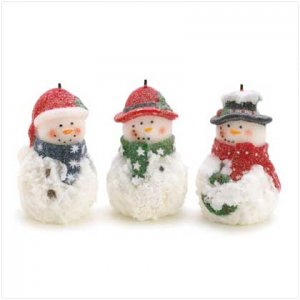 Sparkle Snowmen Candles