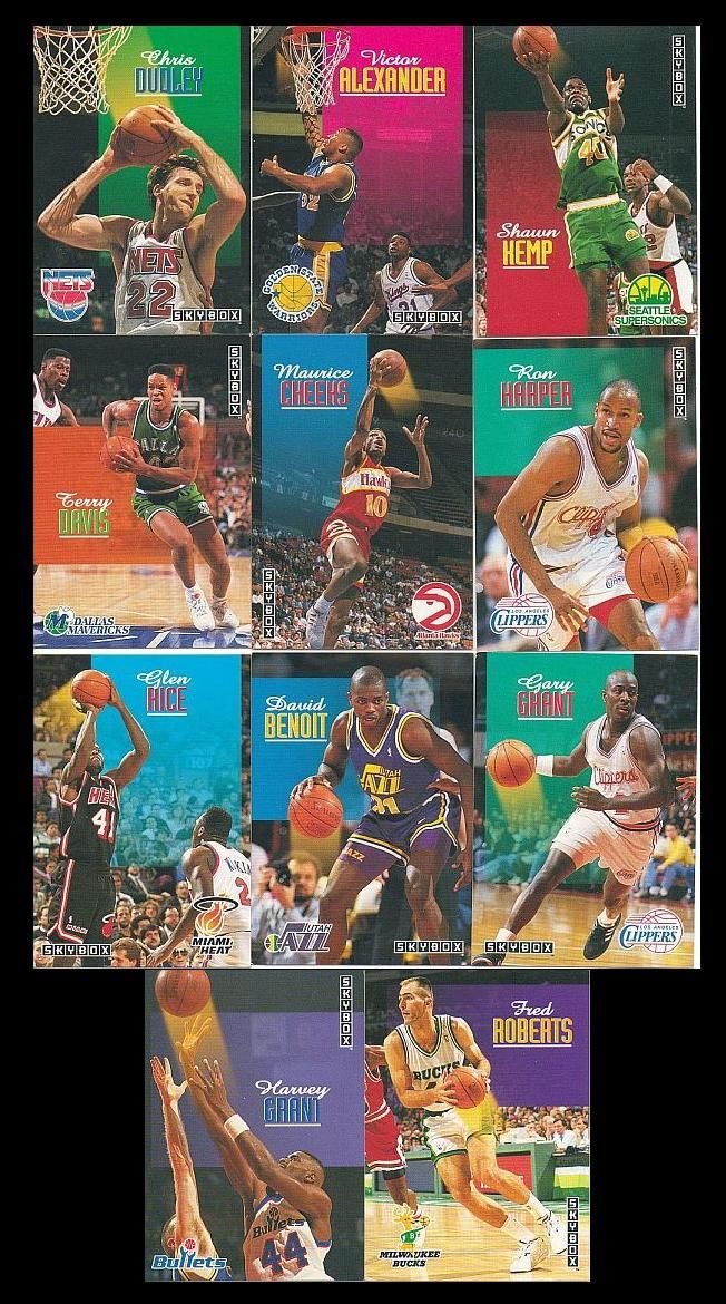 Skybox 19921993 Basketball NBA Trading Cards Lot of 11 Near Mint condition